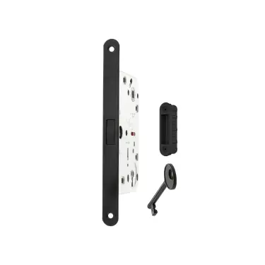 Click Here To Enlarge This Photo Of AGB2XTLK50MB-ALU - AGB Polaris 2XT Magnetic Latch&sol;Key Sashlock &lpar;50mm backset&rpar; with strike plates for ALU doors - Matt Black