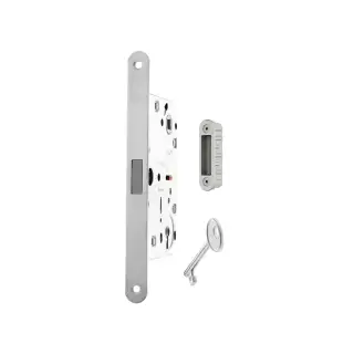 AGB2XTLK50WH-ALU - AGB Polaris 2XT Magnetic Latch&sol;Key Sashlock &lpar;50mm backset&rpar; with strike plates for ALU doors - White
