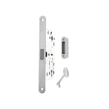 Click Here To Enlarge This Photo Of AGB2XTLKWH-ALU - AGB Polaris 2XT Magnetic Latch&sol;Key Sashlock 60mm Backset with strike plates for ALU doors - White