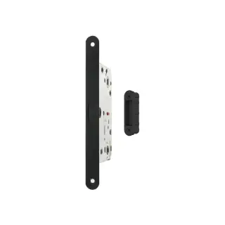 AGB2XTWCMB-ALU - AGB Polaris 2XT Magnetic Latch&sol;Bathroom Lock 60mm Backset with strike plates for ALU doors - Matt Black