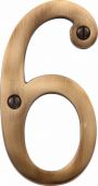 C1560 6-AT Heritage Brass Numeral 6 Face Fix 76mm &lpar;3"&rpar; Antique Brass Finish