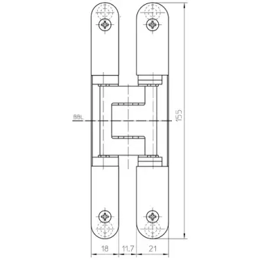 Click Here To Enlarge This Photo Of TE 240 3D Simonswerk TECTUS Concealed Hinge 155mm x 21mm &lpar;60kg&rpar;