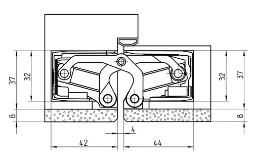 Click Here To Enlarge This Photo Of TE 540 3D A8 FR Simonswerk TECTUS Fire Rated Concealed Projection Hinge 200mm x 32mm &lpar;100kg&rpar;