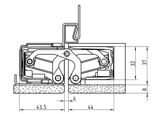 Click Here To Enlarge This Photo Of TE 540 3D A8 FR Simonswerk TECTUS Fire Rated Concealed Projection Hinge 200mm x 32mm &lpar;100kg&rpar;