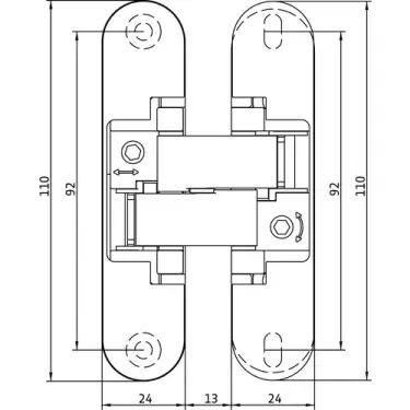 Click Here To Enlarge This Photo Of AN 160 3D Simonswerk ANSELMI Concealed Hinge 110mm x 24mm &lpar;60kg&rpar;