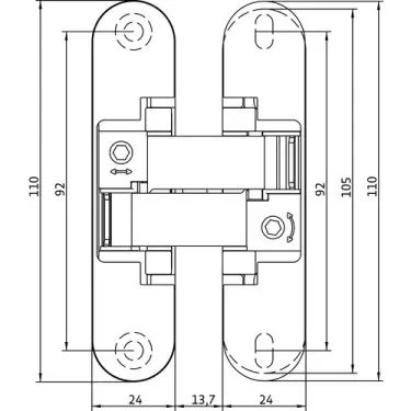 Click Here To Enlarge This Photo Of AN 170 3D Simonswerk ANSELMI Concealed Hinge 110mm x 24mm &lpar;60kg&rpar;