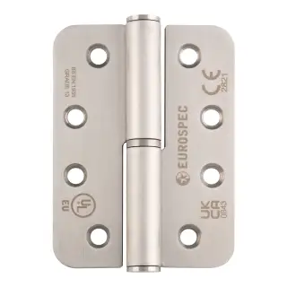 H3N1203&sol;13&sol;SSS&sol;R&sol;R - Carlisle Brass Eurospec 102mm x 76mm x 3mm Grade 13 Lift Off Hinges &lpar;Radius&rpar; Satin Stainless Steel &lpar;Right Hand&rpar;