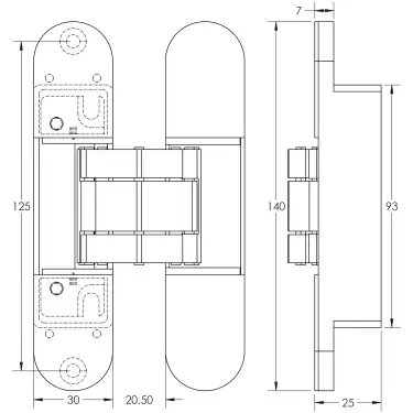 Click Here To Enlarge This Photo Of CH60WH Frelan Hardware Ghost 140mm Concealed Hinge White