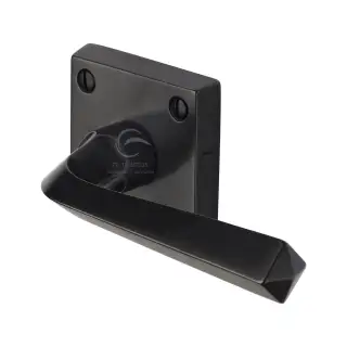 RDB1953 M&period;Marcus Rustic Dark Bronze Door Handle Lever Latch on Square Rose Donnington Design