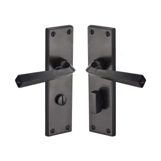 RDB2530 M&period;Marcus Rustic Dark Bronze Door Handle Bathroom Set Bridgnorth Design