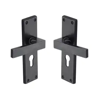 RDB3148 M&period;Marcus Rustic Dark Bronze Door Handle Euro Profile Cheswell Design