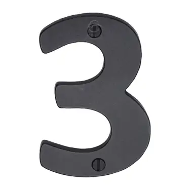 Click Here To Enlarge This Photo Of RDB351 3 M&period;Marcus Rustic Dark Bronze Numeral 3 Screw Fixing 76mm &lpar;3"&rpar;