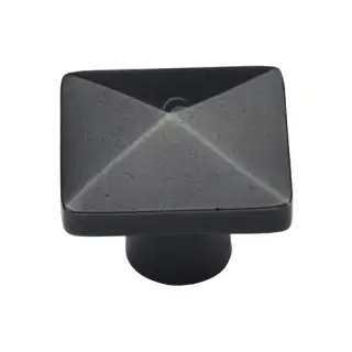 RDB390 38 M&period;Marcus Rustic Dark Bronze Cabinet Knob Square Pyramid Design 38mm