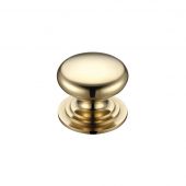 FCH01B - Zoo Hardware Victorian Cupboard Knob 32mm dia&period; Polished Brass