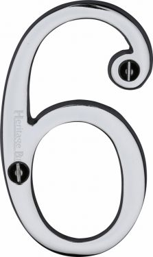 Click Here To Enlarge This Photo Of C1560 6-PC Heritage Brass Numeral 6 Face Fix 76mm &lpar;3"&rpar; Polished Chrome Finish