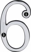 C1560 6-PC Heritage Brass Numeral 6 Face Fix 76mm &lpar;3"&rpar; Polished Chrome Finish