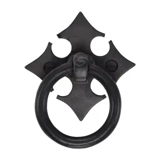 RDB6331 M&period;Marcus Rustic Dark Bronze Fleur-De-Lys Cabinet Ring Drop Pull