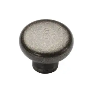 RPW117 32 M&period;Marcus Rustic Pewter Cabinet Knob Round Design 32mm