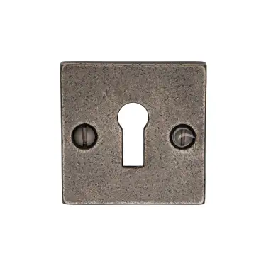 Click Here To Enlarge This Photo Of RPW159 M&period;Marcus Rustic Pewter Key Escutcheon Square