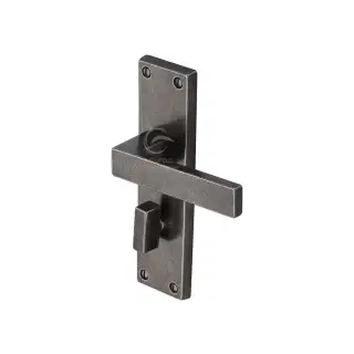 RPW3130 M&period;Marcus Rustic Pewter Door Handle Bathroom Set Cheswell Design