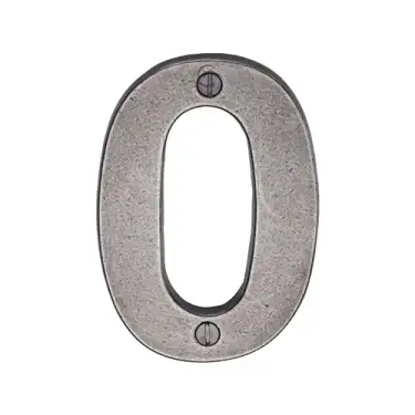 Click Here To Enlarge This Photo Of RPW351 0 M&period;Marcus Rustic Pewter Numeral 0 Screw Fixing 76mm &lpar;3"&rpar;