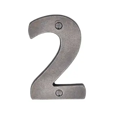 Click Here To Enlarge This Photo Of RPW351 2 M&period;Marcus Rustic Pewter Numeral 2 Screw Fixing 76mm &lpar;3"&rpar;