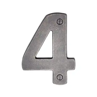 Click Here To Enlarge This Photo Of RPW351 4 M&period;Marcus Rustic Pewter Numeral 4 Screw Fixing 76mm &lpar;3"&rpar;