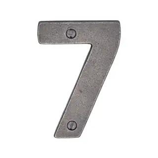 RPW351 7 M&period;Marcus Rustic Pewter Numeral 7 Screw Fixing 76mm &lpar;3"&rpar;