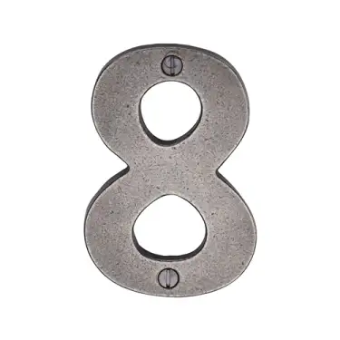 Click Here To Enlarge This Photo Of RPW351 8 M&period;Marcus Rustic Pewter Numeral 8 Screw Fixing 76mm &lpar;3"&rpar;