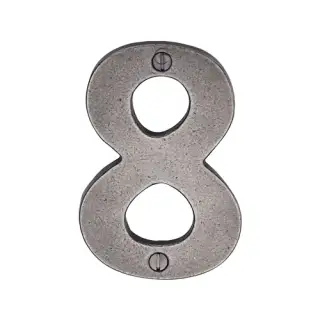 RPW351 8 M&period;Marcus Rustic Pewter Numeral 8 Screw Fixing 76mm &lpar;3"&rpar;