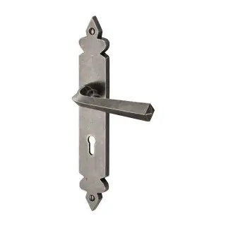 RPW3600 M&period;Marcus Rustic Pewter Door Handle Lever Lock Ironbridge Design