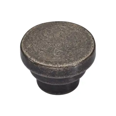 Click Here To Enlarge This Photo Of RPW3624 38 M&period;Marcus Rustic Pewter Cabinet Knob Round Stepped Design 38mm