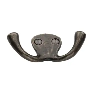 RPW386 M&period;Marcus Rustic Pewter Double Coat Hook