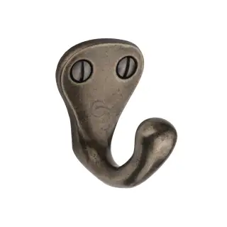 RPW387 M&period;Marcus Rustic Pewter Single Coat Hook