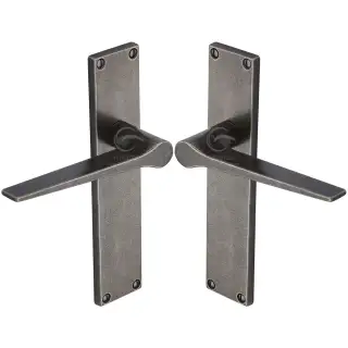 RPW41800 M&period;Marcus Rustic Pewter Door Handle Lever Latch Gio Design