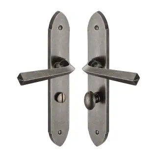 RPW4430 M&period;Marcus Rustic Pewter Door Handle Bathroom Set Grafton Design