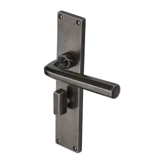 RPW45430 M&period;Marcus Rustic Pewter Door Handle Bathroom Set Octave Design
