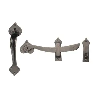 RPW568 M&period;Marcus Rustic Pewter Gate Latch