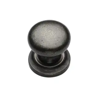 RPW613 25 M&period;Marcus Rustic Pewter Cabinet Knob Round Design on Rose 25mm
