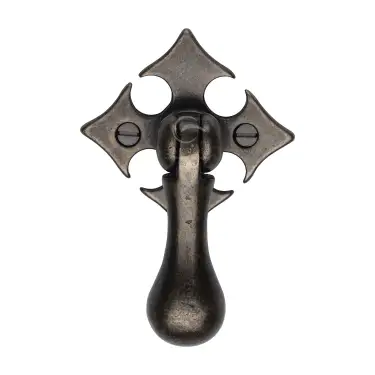 Click Here To Enlarge This Photo Of RPW6261 M&period;Marcus Rustic Pewter Fleur-De-Lys Cabinet Drop Pull