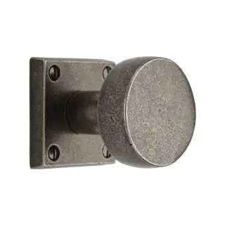 RPW8822 M&period;Marcus Rustic Pewter Mortice Knob on Rose Olympic Design