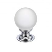 FCH04BCP - Zoo Hardware Glass Ball Cabinet Knob &lpar;Frosted&rpar; 30mm Polished Chrome