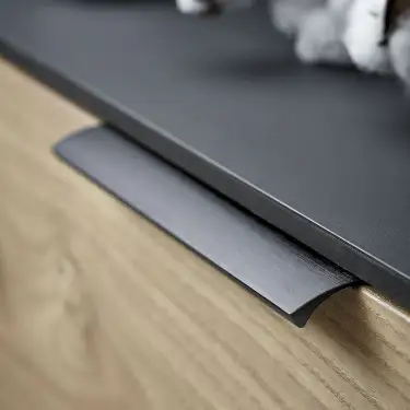 Click Here To Enlarge This Photo Of Furnipart Straight Edge Pull L350mm - Brushed Matt Black &lpar;419720350-76&period;1&rpar;