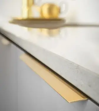 Click Here To Enlarge This Photo Of Furnipart 'Blaze 2' Edge Pull L350mm - Brushed Brass &lpar;434520350-31&rpar;