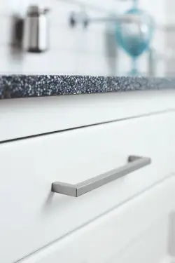 Click Here To Enlarge This Photo Of Furnipart 'Square 10' Cabinet Pull L138mm &sol; C128mm - Inox Look &lpar;435820128-66&rpar;