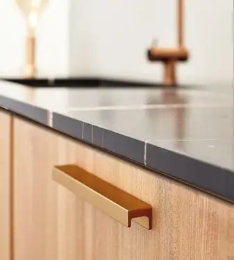 Click Here To Enlarge This Photo Of Furnipart 'Station' Cabinet Pull L190mm &sol; C160mm  - Brushed Brass &lpar;437620160-31&rpar;