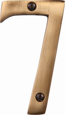 Click Here To Enlarge This Photo Of C1560 7-AT Heritage Brass Numeral 7 Face Fix 76mm &lpar;3"&rpar; Antique Brass Finish
