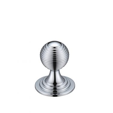 Click Here To Enlarge This Photo Of FCH08ACP - Zoo Hardware Queen Anne Ringed Knob 25mm rose dia&period; Polished Chrome
