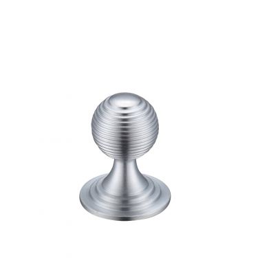 Click Here To Enlarge This Photo Of FCH08ASC - Zoo Hardware Queen Anne Ringed Knob 25mm rose dia&period; Satin Chrome