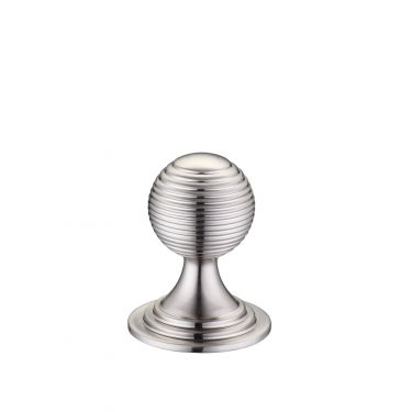Click Here To Enlarge This Photo Of FCH08ASN - Zoo Hardware Queen Anne Ringed Knob 25mm rose dia&period; Satin Nickel